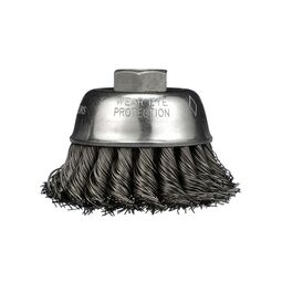 Imagen del producto para cepillo de alambre en forma de copa con nudos para una amoladora pequeña de alta velocidad