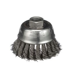 Imagen del producto para cepillo de alambre en forma de copa con nudos para una amoladora pequeña de alta velocidad