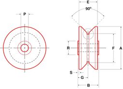 Product image for VLRY V-Grooved Yoke Style - Inch Sizes